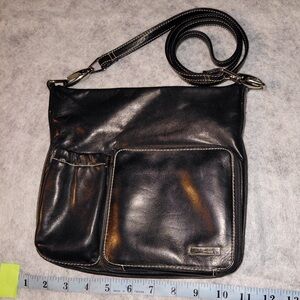 Perlina New York Black Leather Crossbody